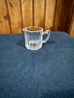 Vintage Clear Glass Creamer/Syrup Pitcher - Elegant Ribbed Design 2.25”